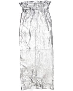 Acne Studios Metallic Paperbag-Waist Maxi Skirt - White
