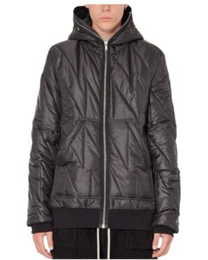 Rick Owens Gimp Quilted Zipped Hooded Jacket - Grey