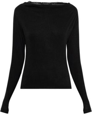AllSaints Chain Detail Offshoulder Long Sleeve Top - Black