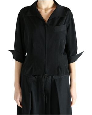 Y's Yohji Yamamoto Ko-/4 Sleeve Bl Shirt - Black