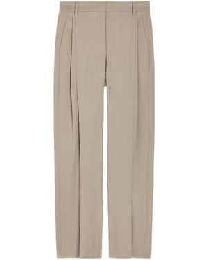 Stella McCartney Pleated Straight-Leg Pants - Natural