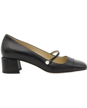 Jimmy Choo Pearl-Embellished Block-Heel Pumps - Black