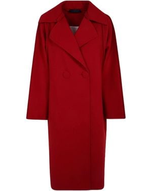Maria Calderara Doublebreasted Coatfelt Coat - Red