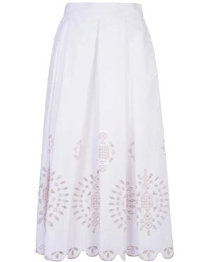 Eleventy Patterned Skirt - White