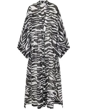 The Attico Zebra-Print Cotton Kaftan - White