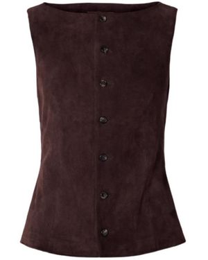 Stouls Suede Vest - Brown