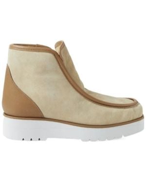 Gabriela Hearst Square Toe Ankle Boots - Natural