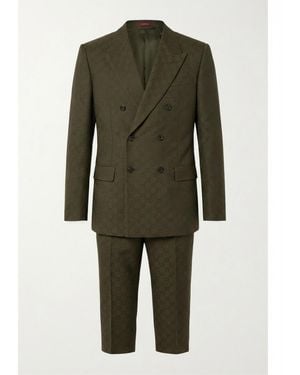 Gucci Gg Wool Jacquard Suit - Green