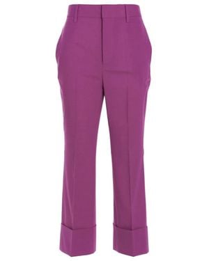 DSquared² Pleated Wide-Leg Trousers - Purple