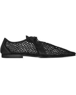 Saint Laurent Timothee Mesh Lace-Up Shoes - Black