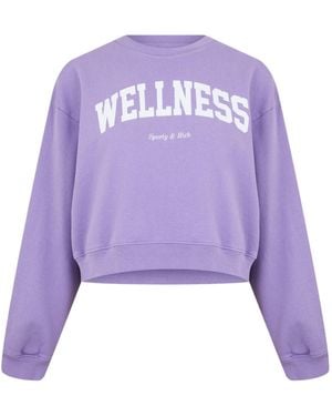Sporty & Rich Wellness Cropped Crewneck Sweatshirt - Purple
