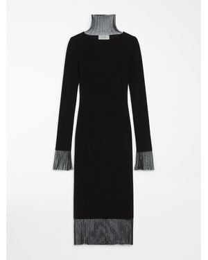 Sportmax Long-Sleeved Wool Dress - Black