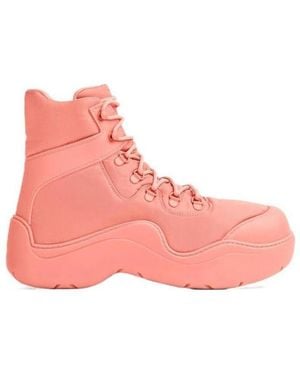 Bottega Veneta Puddle Lace-Up Boots - Pink