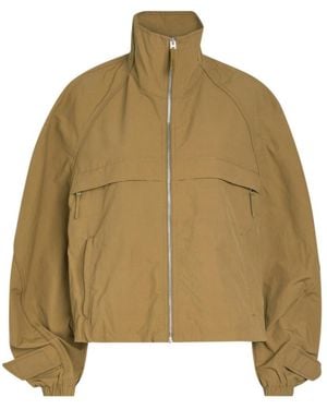 Acne Studios Logo-Embroidered Poplin Jacket - Natural