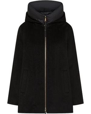 Seventy Hooded Zip-Up Short Coat - Black