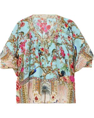CAMILLA Silk Printed Shirt - Blue