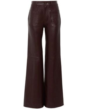 Chloé Logo Bell-Bottom Pants - Brown