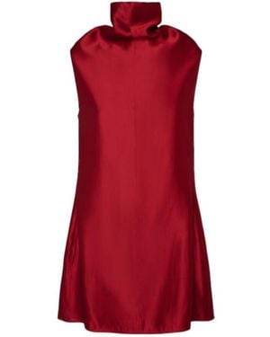 KHAITE Daria Viscose Silk Mini Dress - Red