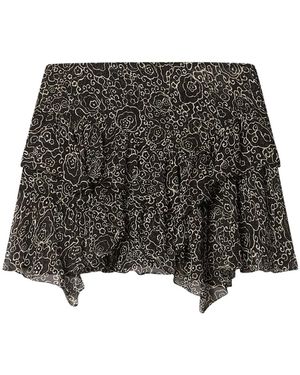 Isabel Marant Lolita Ruffled Skirt - Gray