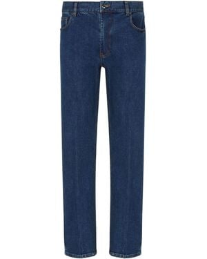 Emporio Armani Five-Pocket Logo-Patch Denim Jeans - Blue