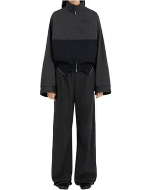 MM6 by Maison Margiela High-Neck Zipped Colour-Block Jacket - Black