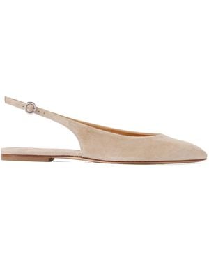 Aeyde Amelia Suede Slingback Ballet Flats - Natural