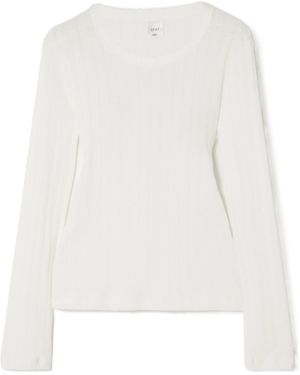 Leset Knit Cotton-Jersey Top - White