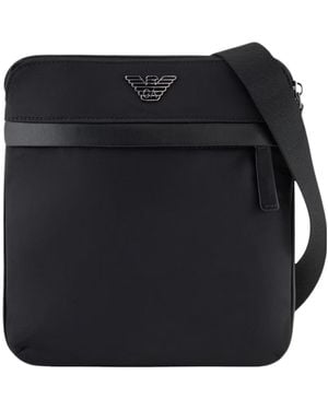 Emporio Armani Asv Flat Shoulder Bag - Black