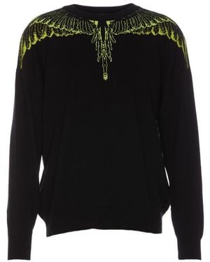 Marcelo Burlon County Of Milan Crewneck Long-Sleeved Sweater - Black