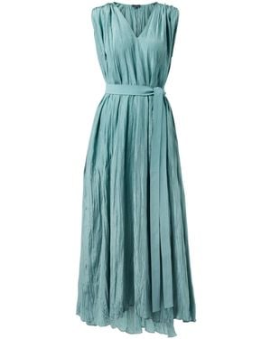 JOSEPH Pleated Belted Dress - Blue