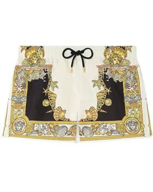 Versace Coral Theatre Printed Swim Shorts - Metallic