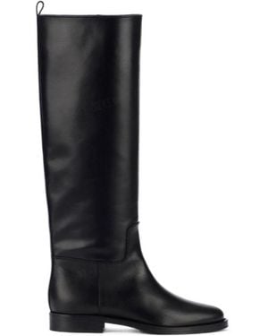 Via Roma 15 Almond Toe Riding Boots - Black