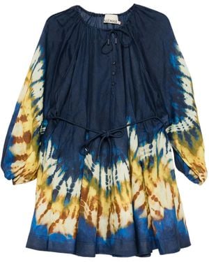 ALÉMAIS Lace-Up Mini Dress - Blue