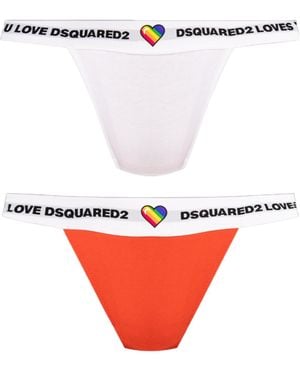 DSquared² Two-Piece Logo Briefs - Red