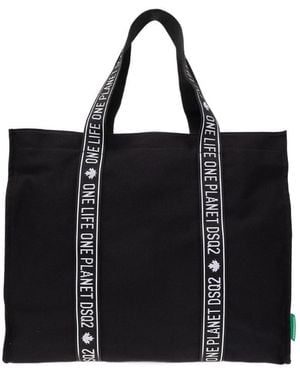 DSquared² Logo-Print Tote Bag - Black