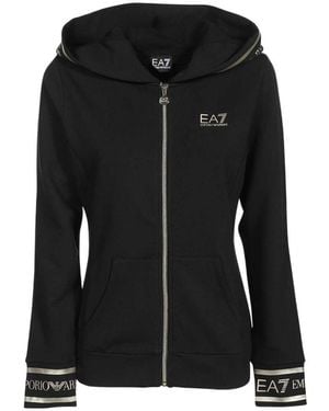 EA7 Hooded Zipper Casual Jacket - Black