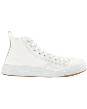 Bottega Veneta Vulcan High-Top Casual Board Shoes - White