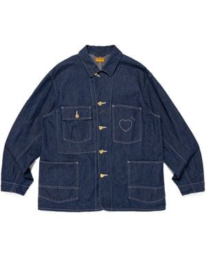 Human Made Collared Long-Sleeved Denim Jacket - Blue