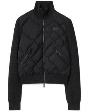 Burberry Check-Stitch Nylon And Wool Jacket - Black