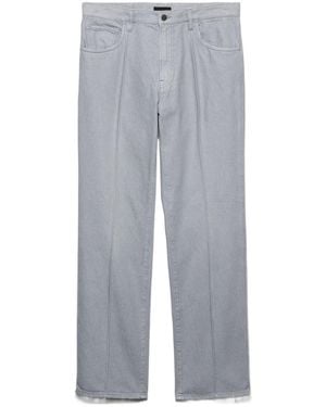 Prada Logo Patch Straight-Leg Jeans - Grey
