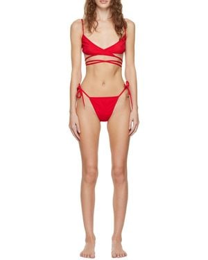 Balenciaga Wrap Bikini Set - Red