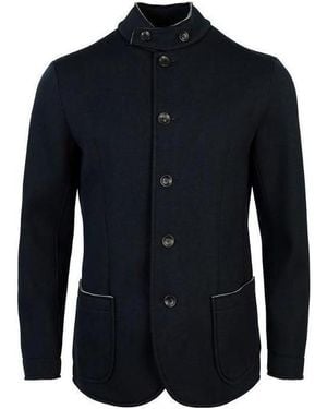 Armani Collezioni Logo Casual Jacket - Blue