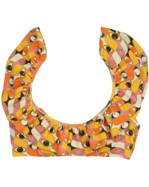 La DoubleJ Ruffle Bikini Top - Metallic