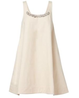 Simone Rocha Embellished Cotton Minidress - Natural