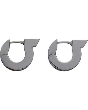 Ferragamo Gancini Crystal Earrings - White