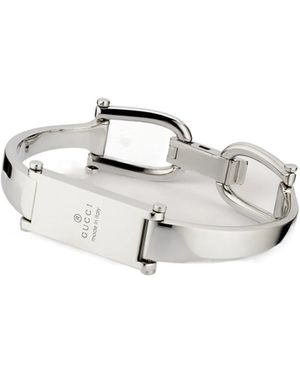 Gucci Stirrup Motif Bangle Bracelet - Metallic