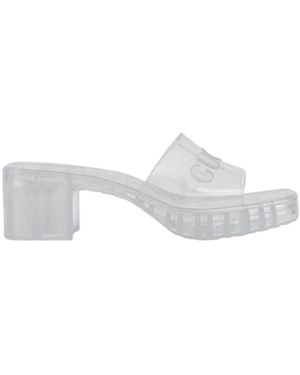 Gucci Embossed Logo Slide Sandals - White