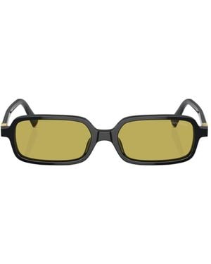 Miu Miu Eyewear Rectangular Frame Sunglasses - Yellow