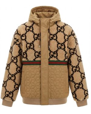 Gucci Gg Jacquard Long-Sleeved Jacket - Natural