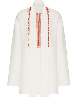 Valentino Cady Couture Embroidered Blouse - White